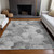 5' X 8' Gray And Charcoal Floral Washable Indoor Outdoor Area Rug - Gray, Silver