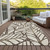 3' X 5' Chocolate And Beige Floral Washable Indoor Outdoor Area Rug