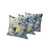 Set of Three 16" X 16" Blue and Yellow Bird Blown Seam Floral Indoor Outdoor Throw Pillow Polyester