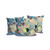 Set of Three 16" X 16" Blue and Yellow Bird Blown Seam Floral Indoor Outdoor Throw Pillow Polyester