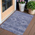3' X 5' Navy Blue And Denim Blue Southwestern Washable Indoor Outdoor Area Rug - Navy Blue, Denim Blue