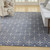 8' X 10' Blue And Ivory Geometric Indoor Outdoor Area Rug