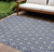 8' X 10' Blue And Ivory Geometric Indoor Outdoor Area Rug