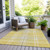 3' X 5' Yellow Black And Ivory Plaid Washable Indoor Outdoor Area Rug