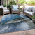 3' X 5' Blue And Gray Abstract Washable Indoor Outdoor Area Rug - Blue, Gray
