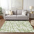 3' X 5' Green And Ivory Abstract Washable Indoor Outdoor Area Rug - Green, Ivory