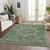 5' X 8' Emerald Medallion Washable Indoor Outdoor Area Rug