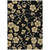 3' X 5' Black And Gold Floral Washable Indoor Outdoor Area Rug