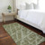 8' Runner Green Abstract Washable Non Skid Indoor Outdoor Runner Rug Transitional Style - Green Color