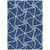 5' X 8' Blue And Ivory Geometric Washable Indoor Outdoor Area Rug Contemporary Style - Blue, Ivory Color