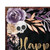 72" Black Gold And Purple Solid Wood Halloween Halloween Skull Porch Sign