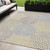 5' X 8' Beige Brown And Gray Geometric Washable Indoor Outdoor Area Rug