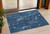 3' X 5' Blue And Ivory Abstract Washable Indoor Outdoor Area Rug - Blue, Ivory