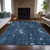 3' X 5' Blue And Ivory Abstract Washable Indoor Outdoor Area Rug - Blue, Ivory