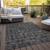 5' X 8' Gray and Black Floral Medallion Washable Non Skid Indoor Outdoor Area Rug