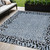 5' X 8' Blue Animal Print Washable Indoor Outdoor Area Rug