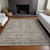 5' X 8' Beige And Gray Striped Washable Indoor Outdoor Area Rug - 880016418088