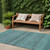 2' X 8' Turquoise Striped Washable Indoor Outdoor Runner Rug