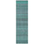 2' X 8' Turquoise Striped Washable Indoor Outdoor Runner Rug