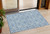 3' X 5' Denim Blue And Ivory Geometric Washable Indoor Outdoor Area Rug - Denim Blue, Ivory
