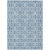 3' X 5' Denim Blue And Ivory Geometric Washable Indoor Outdoor Area Rug - Denim Blue, Ivory