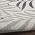 9' X 12' Gray Black And Ivory Palm Leaf Indoor Outdoor Area Rug