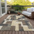 5' X 8' Brown And Taupe Abstract Washable Indoor Outdoor Area Rug Transitional Style - Brown, Taupe Color