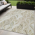 5' X 8' Khaki Tan And Beige Geometric Washable Indoor Outdoor Area Rug