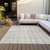 3' X 5' Ivory Brown And Gold Striped Washable Indoor Outdoor Area Rug