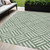5' X 8' Green And Ivory Geometric Washable Indoor Outdoor Area Rug - Green, Ivory
