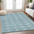 5' X 8' Teal Blue And Ivory Geometric Washable Indoor Outdoor Area Rug Transitional Style - Teal Blue, Ivory Color