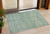 3' X 5' Teal Blue And Linen Oriental Washable Indoor Outdoor Area Rug
