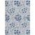 5' X 8' Sky Blue And Gray Floral Washable Indoor Outdoor Area Rug