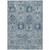 5' X 8' Denim Blue And Gold Floral Medallion Washable Indoor Outdoor Area Rug