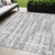 5' X 8' Gray Silver And Ivory Striped Washable Indoor Outdoor Area Rug