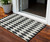 3' X 5' Black Geometric Washable Indoor Outdoor Area Rug