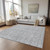 5' X 8' Silver And Ivory Floral Washable Indoor Outdoor Area Rug