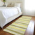 2' X 8' Khaki Yellow and Gray Striped Washable Non Skid Indoor Outdoor Runner Rug