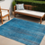 5' X 8' Blue Striped Washable Non Skid Indoor Outdoor Area Rug - 608219325619