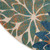 8' Blue Green And Orange Round Floral Indoor Outdoor Area Rug