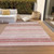 3' X 5' Pink Blush And Burgundy Striped Washable Indoor Outdoor Area Rug