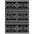 3' X 5' Black And Ivory Southwestern Washable Indoor Outdoor Area Rug