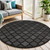 5' Charcoal And Black Round Trellis Indoor Outdoor Area Rug
