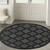 5' Charcoal And Black Round Trellis Indoor Outdoor Area Rug