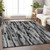 3' X 5' Gray And Black Striped Washable Indoor Outdoor Area Rug