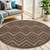 4' Dark Brown And Light Brown Round Geometric Indoor Outdoor Area Rug - Dark Brown, Light Brown