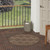 4' Dark Brown And Light Brown Round Geometric Indoor Outdoor Area Rug - Dark Brown, Light Brown