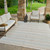 5' X 7' Cream and Beige Striped Distressed Indoor Outdoor Area Rug