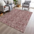 5' X 8' Blush And Pink Floral Washable Indoor Outdoor Area Rug - Blush, Pink