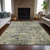 5' X 8' Pewter And Beige Abstract Washable Indoor Outdoor Area Rug - Pewter, Beige